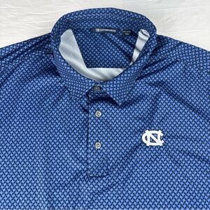Cutter & Buck Royal Blue Geometric Golf Performance Polo North Carolina Logo 2XT